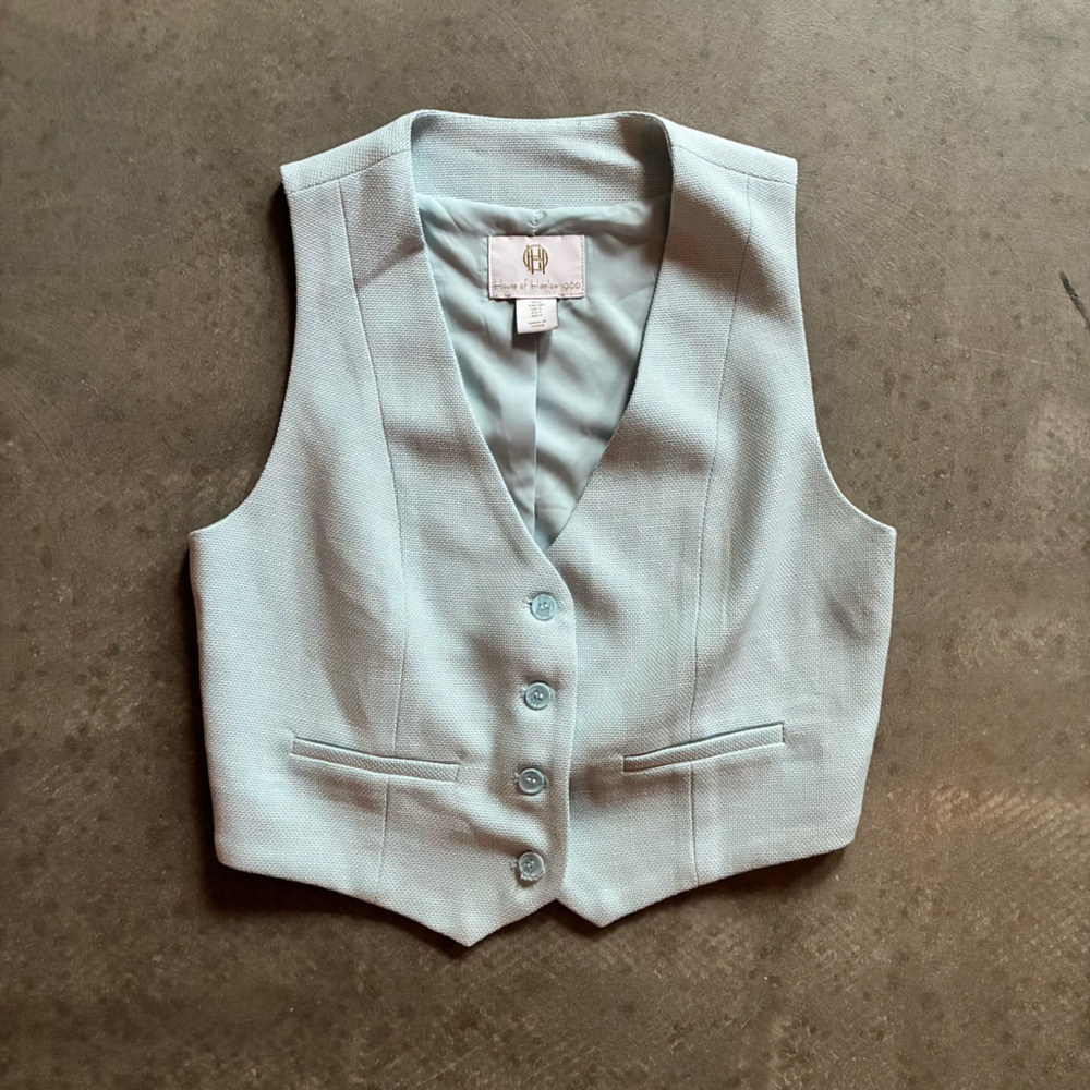 House of Harlow Light Blue Button-Up Vest
